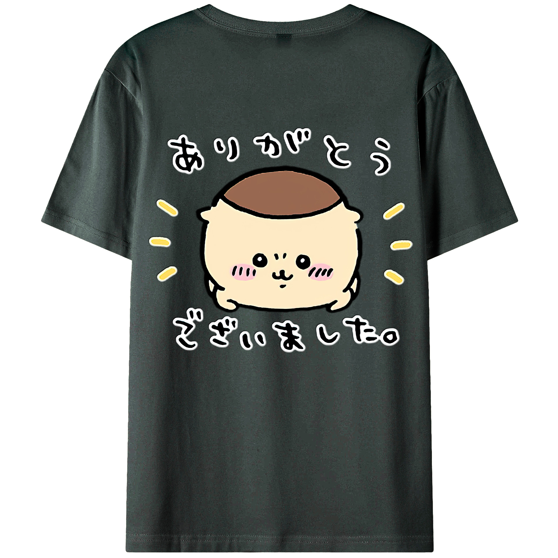 （画像用） ちいかわ くりまんじゅう Chii-kawa kuri manjū 綿100％ メンズ半袖Tシャツ（バックプリント） 通気性
